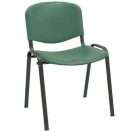 Silla de polipropileno verde con estructura metálica