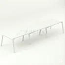 Mesa de reunión Enio color blanco con base metálica blanca Línea Fluxo