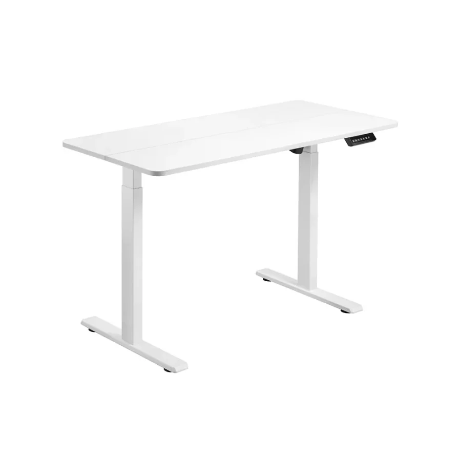 Escritorio ajustable blanco modelo New Prime con altura regulable y diseño moderno.