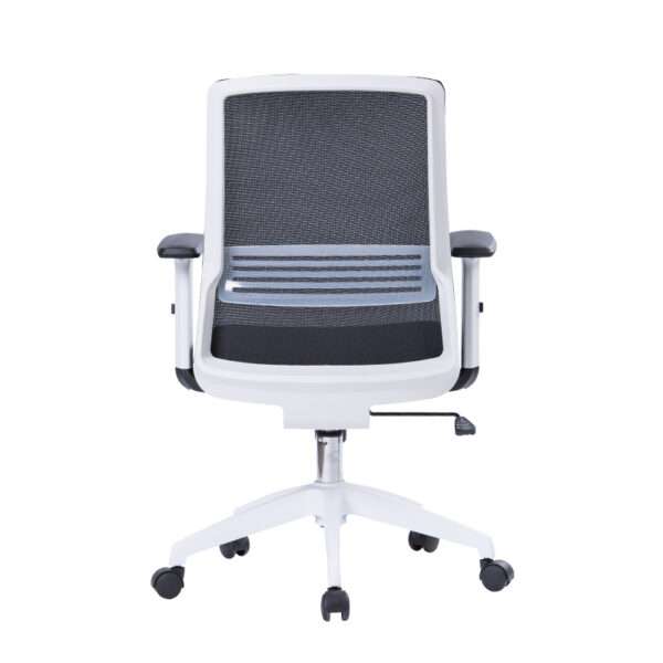 Silla de oficina ergonómica modelo Tossy en color blanco con respaldo alto.