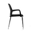 Silla de visita Yes negra patas cromadas