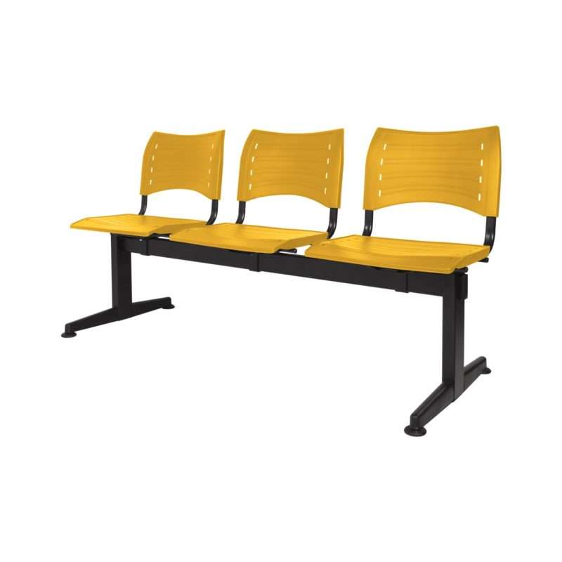 Banqueta Spring polipropileno pata recta de 3 cuerpos