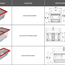 Vista frontal de Caja Eléctrica Metálica, accesorios de oficina para oficina, recepción o espacios de trabajo en Chile.