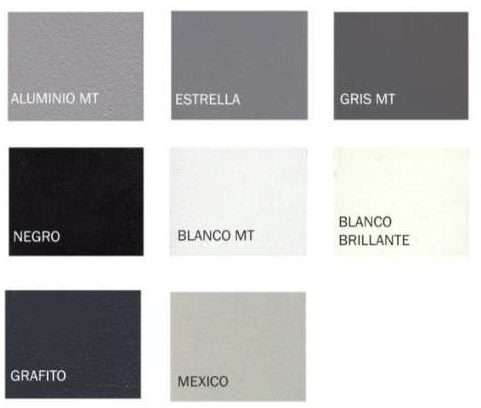 Catálogo de colores para estructuras metálicas de sillas