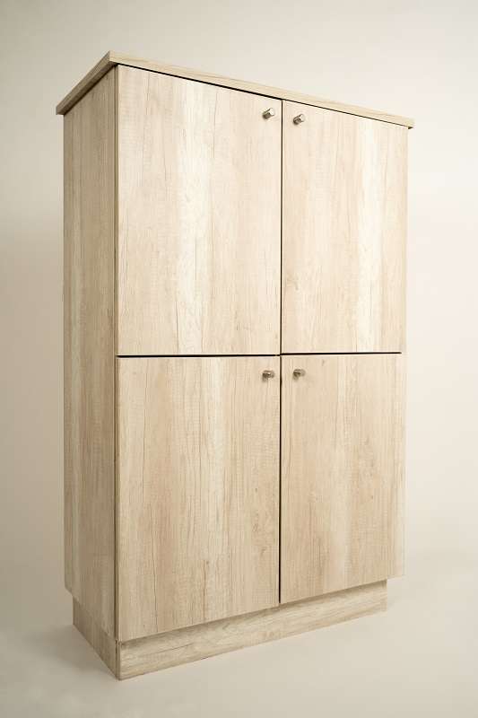 Vista posterior o lateral de Mueble Locker de Oficina, mobiliario de oficina con diseño para oficinas y espacios corporativos en Chile.