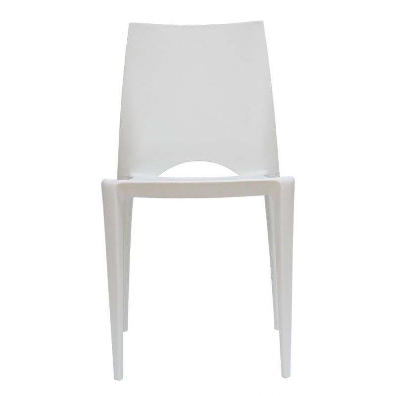 Silla monobloque blanca para hostelería.