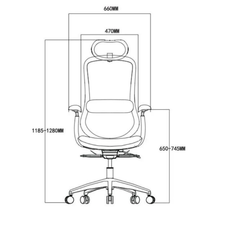 Vista de detalle de Silla Ejecutiva Bes, mueble para oficina en Chile.