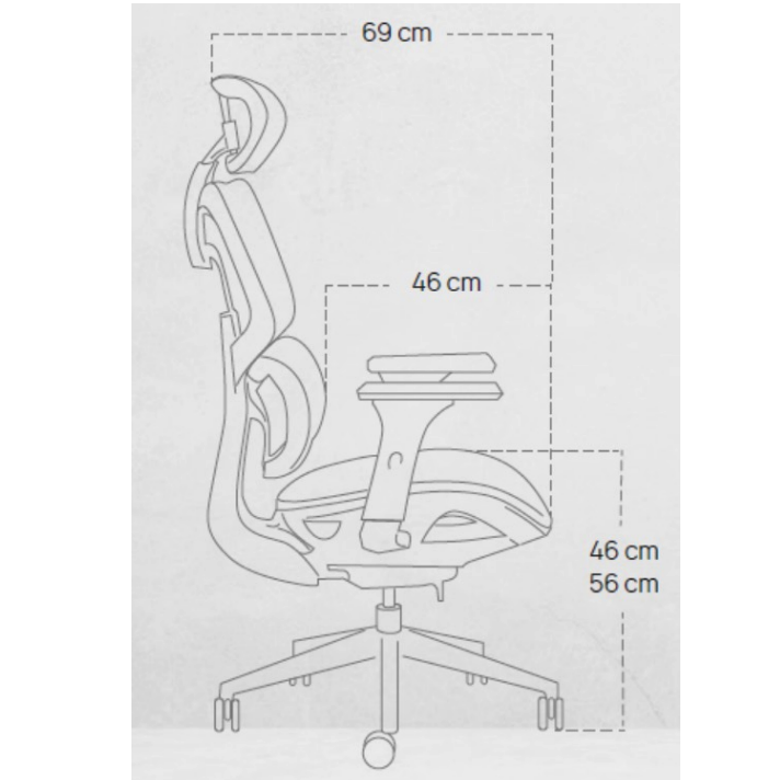 Vista de detalle de Silla Gerencial Ergoplus, mueble para oficina en Chile.