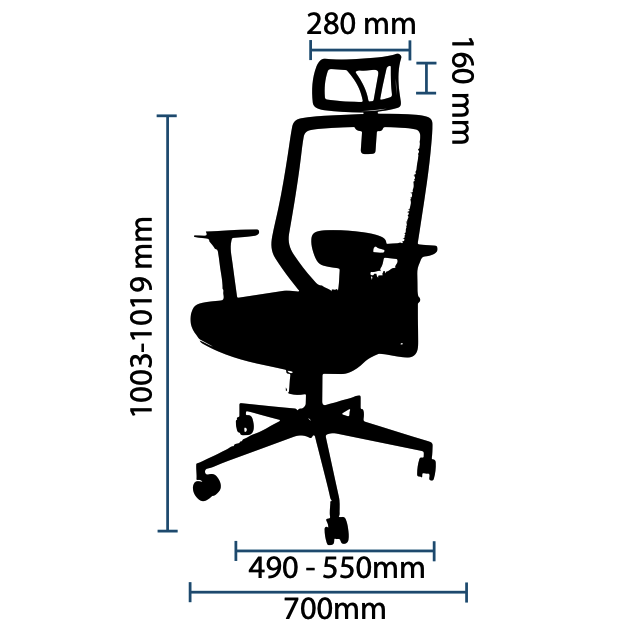Vista de detalle de Silla Ejecutiva Akron 3D All New, mueble para oficina en Chile.