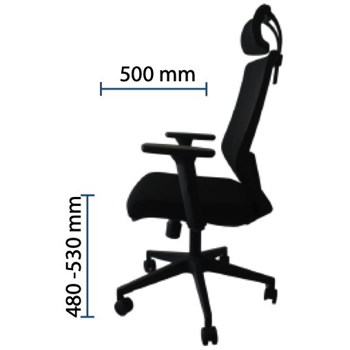 Vista de detalle de Silla Ejecutiva Akron 3D All New, mueble para oficina en Chile.