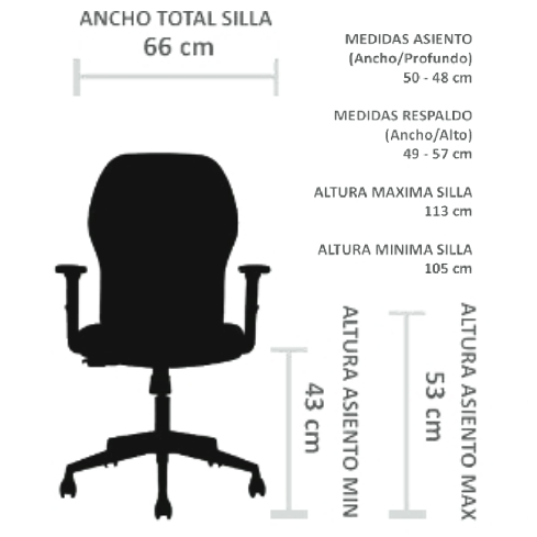 Vista de detalle de Silla Ejecutiva Andes, mueble para oficina en Chile.
