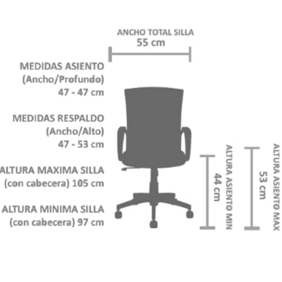 Vista de detalle de Silla Operativa Clip, mueble para oficina en Chile.