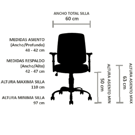 Vista de detalle de Silla Operativa Cubo, mueble para oficina en Chile.