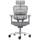 Vista posterior o lateral de Silla Gerencial Ergofit Gris Malla, sillones gerenciales con diseño para oficinas y espacios corporativos en Chile.