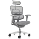 Vista posterior o lateral de Silla Gerencial Ergofit Gris Malla, sillones gerenciales con diseño para oficinas y espacios corporativos en Chile.