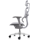 Vista posterior o lateral de Silla Gerencial Ergofit Gris Malla, sillones gerenciales con diseño para oficinas y espacios corporativos en Chile.