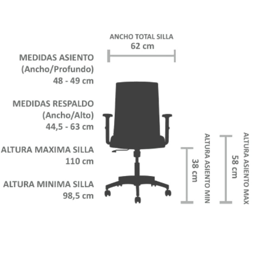 Vista de detalle de Silla Operativa Gent, mueble para oficina en Chile.