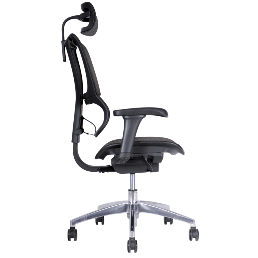 Vista posterior o lateral de Sillón Gerencial IOO Black, sillones gerenciales con diseño para oficinas y espacios corporativos en Chile.