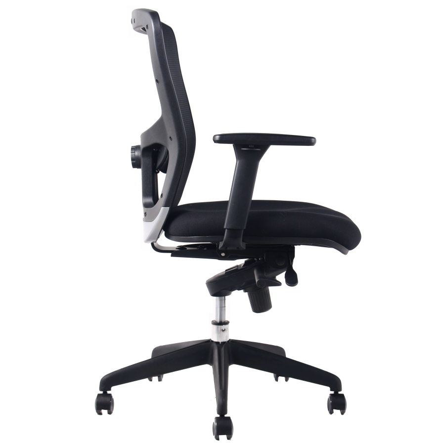Vista posterior o lateral de Silla Ejecutiva Leep, sillas ejecutivas con diseño para oficinas y espacios corporativos en Chile.