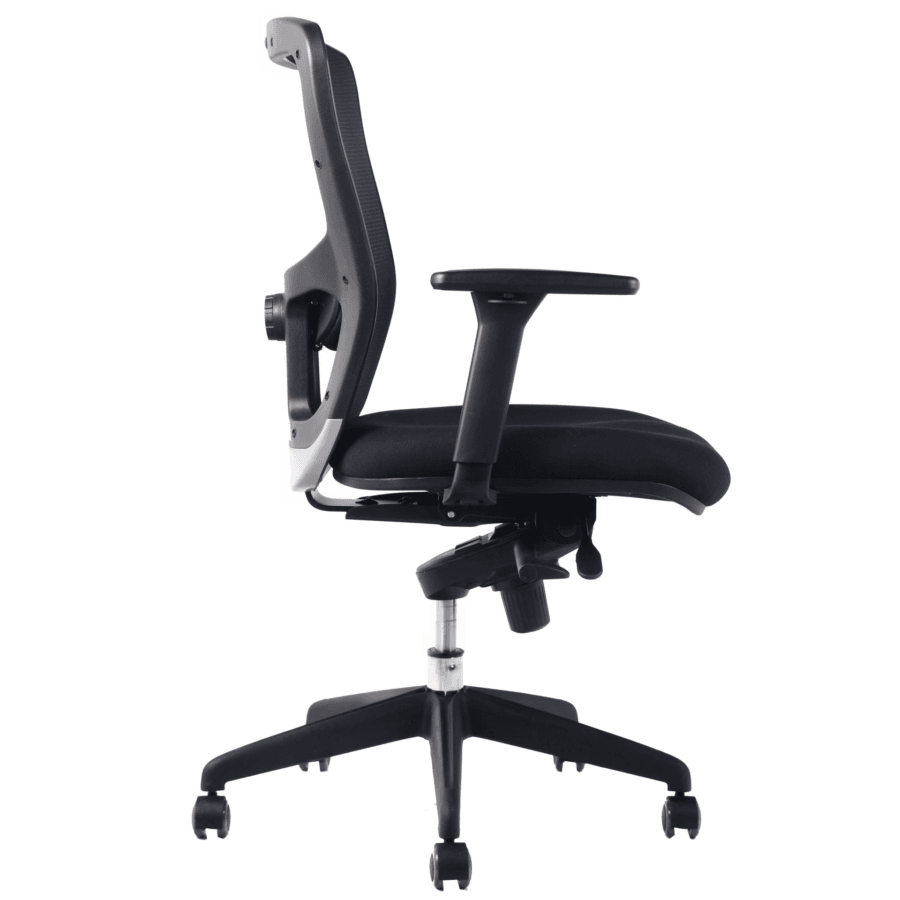 Vista posterior o lateral de Silla Ejecutiva Leep, sillas ejecutivas con diseño para oficinas y espacios corporativos en Chile.