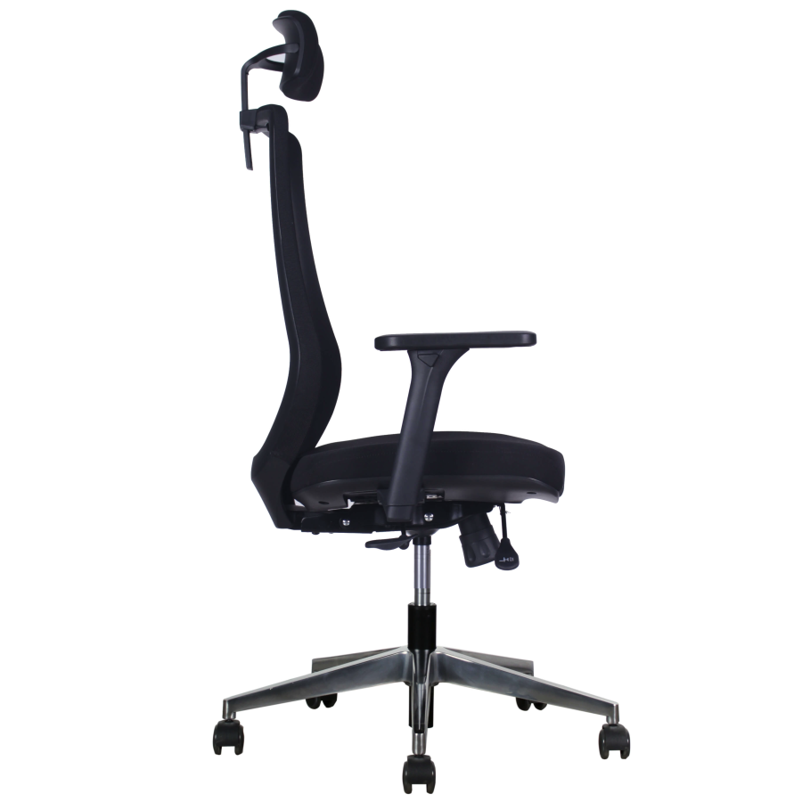 Vista posterior o lateral de Silla Ejecutiva Rolla, sillas ejecutivas con diseño para oficinas y espacios corporativos en Chile.