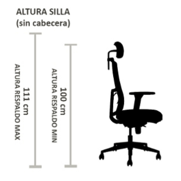 Vista de detalle de Silla Ejecutiva Tela, mueble para oficina en Chile.