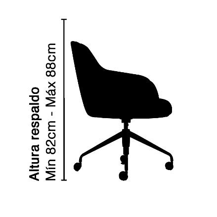 Vista de detalle de Silla Vito 4 patas, mueble para oficina en Chile.