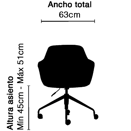 Vista de detalle de Silla Vito 4 patas, mueble para oficina en Chile.