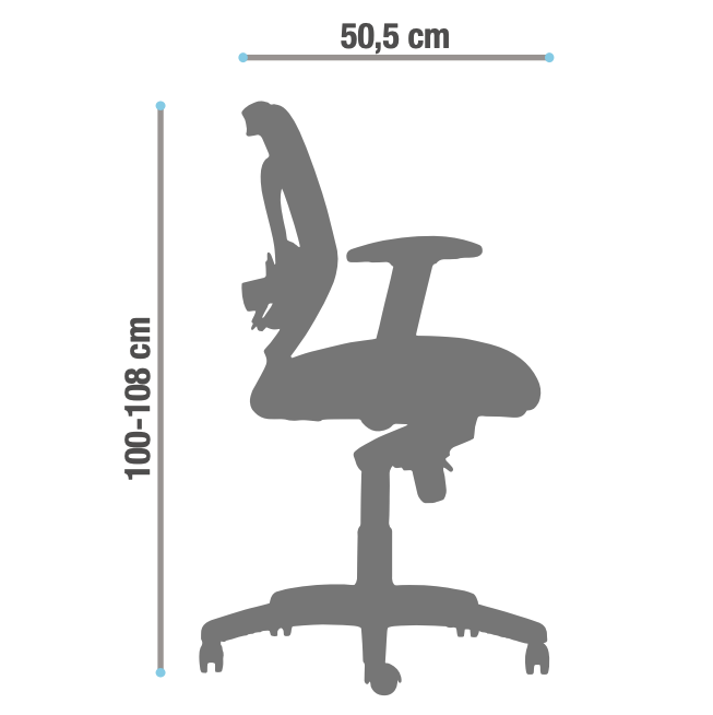 Vista de detalle de Silla Ejecutiva Black, mueble para oficina en Chile.