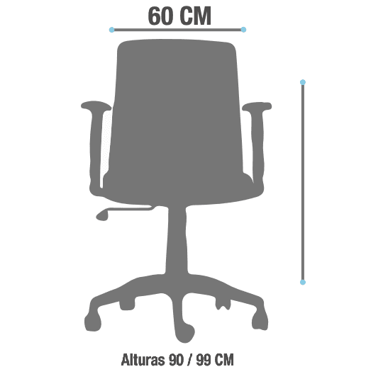 Vista de detalle de Silla Operativa Cuba, mueble para oficina en Chile.