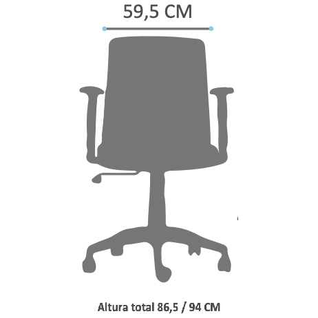 Vista de detalle de Silla Operativa Cuba Base Cromada, mueble para oficina en Chile.