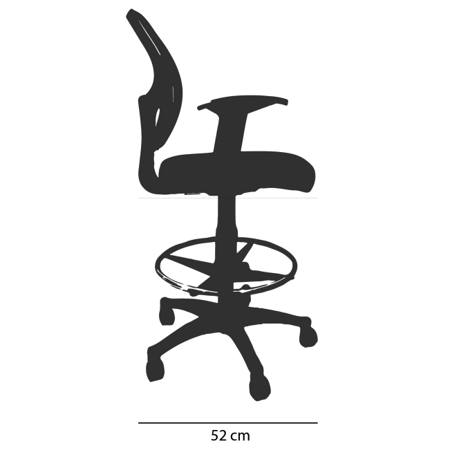 Vista de detalle de Silla Cajero Genova, mueble para oficina en Chile.