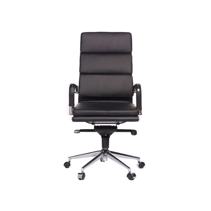 Vista posterior o lateral de Sillón Gerencial Priamo Alto, sillones gerenciales con diseño para oficinas y espacios corporativos en Chile.