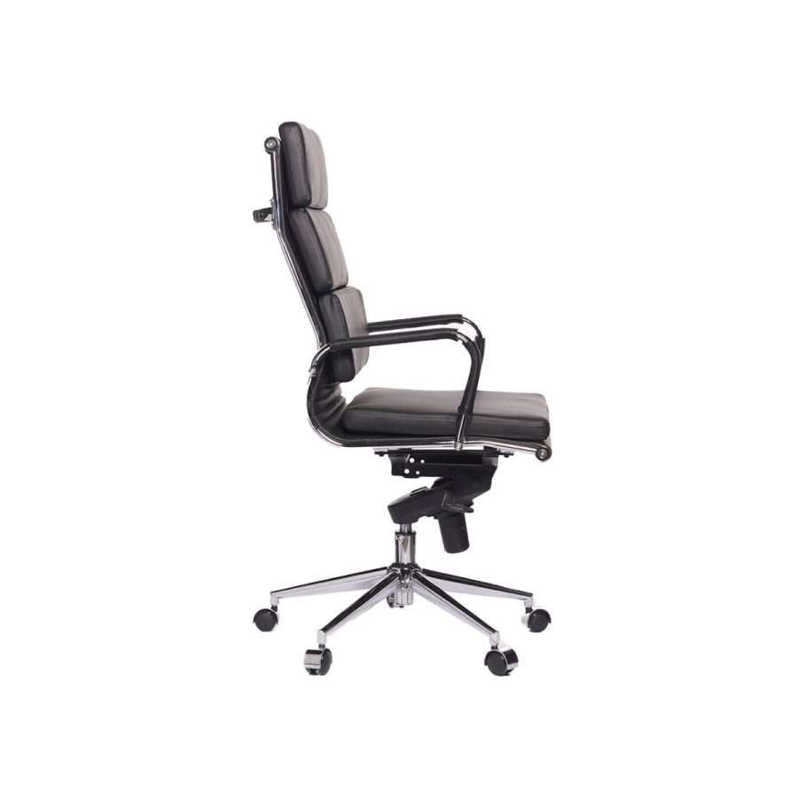 Vista posterior o lateral de Sillón Gerencial Priamo Alto, sillones gerenciales con diseño para oficinas y espacios corporativos en Chile.