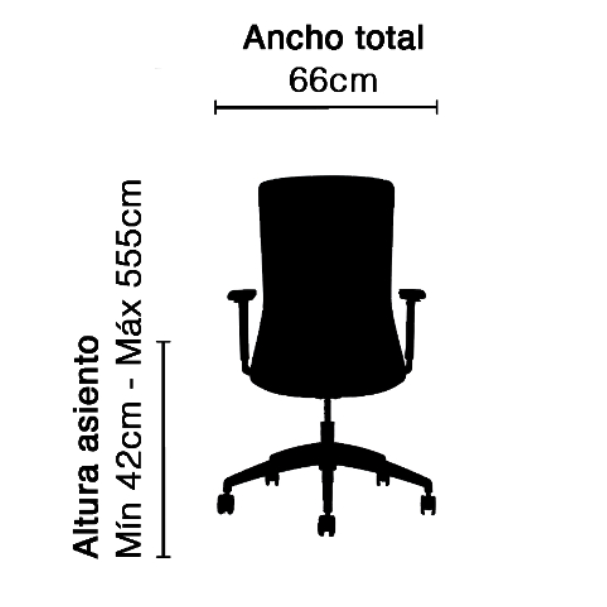 Vista de detalle de Silla Ejecutiva Ranco, mueble para oficina en Chile.