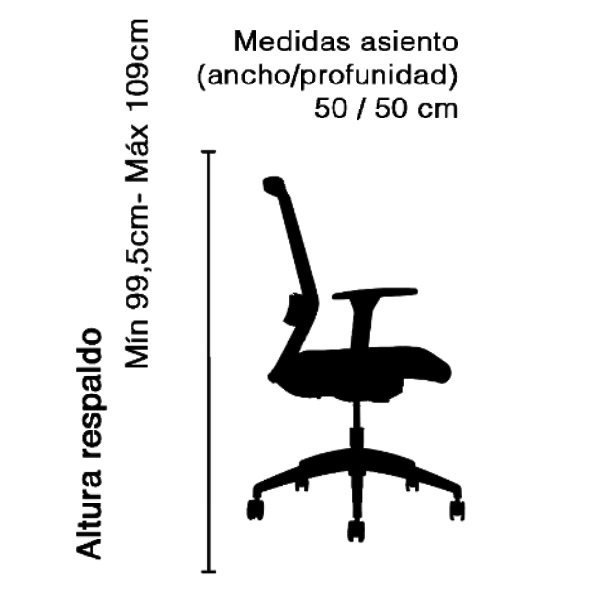 Vista de detalle de Silla Ejecutiva Ranco, mueble para oficina en Chile.