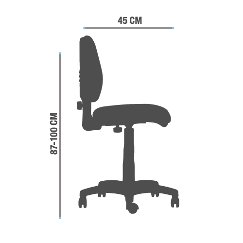 Vista de detalle de Silla Operativa Rudy Alta, mueble para oficina en Chile.