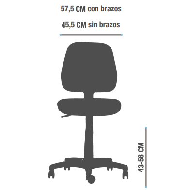 Vista de detalle de Silla Operativa Rudy Media Pivotal, mueble para oficina en Chile.