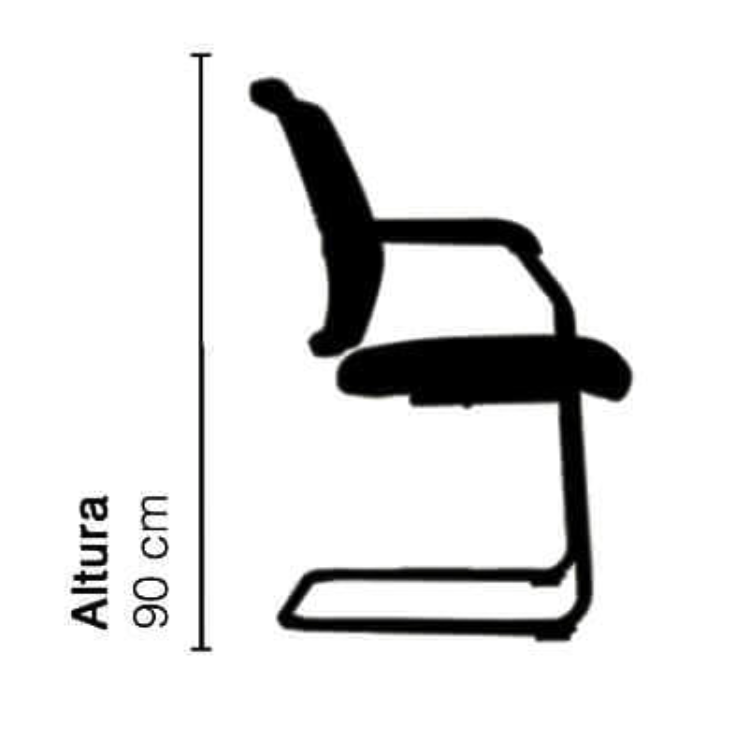Vista de detalle de Silla de Reunión Tera Trineo, mueble para oficina en Chile.