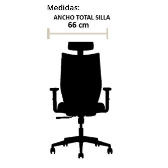 Vista de detalle de Silla Ejecutiva Lena Gris, mueble para oficina en Chile.