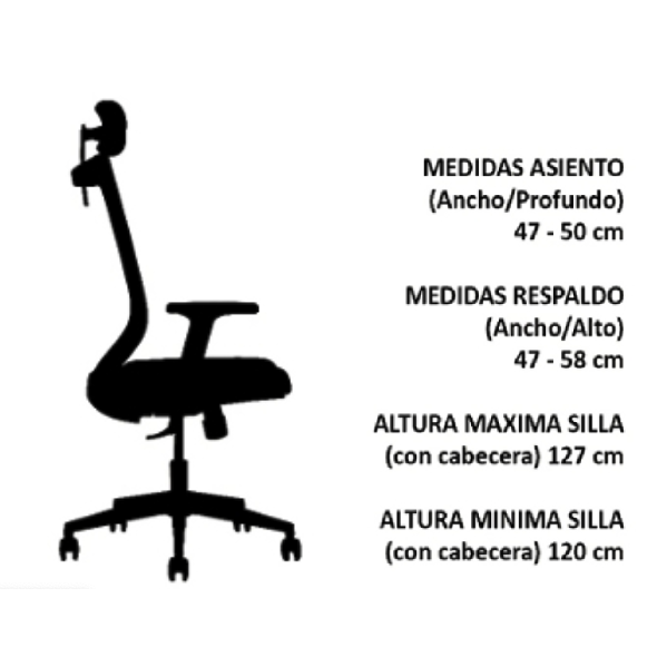 Vista de detalle de Silla Ejecutiva Lena Gris, mueble para oficina en Chile.