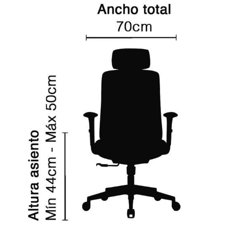 Vista de detalle de Silla Ejecutiva Praga, mueble para oficina en Chile.