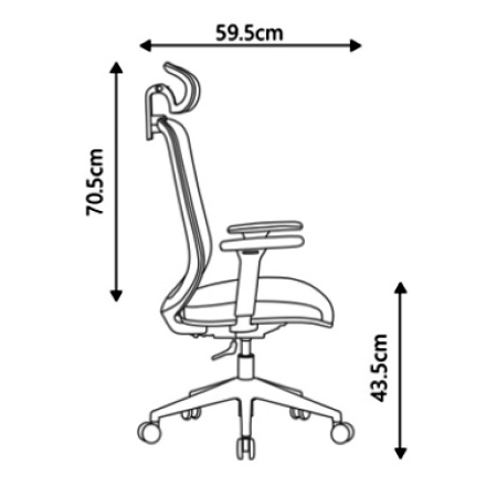 Vista de detalle de Silla Ejecutiva BKN, mueble para oficina en Chile.