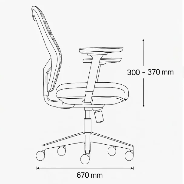 Vista de detalle de Silla Ejecutiva Petra, mueble para oficina en Chile.
