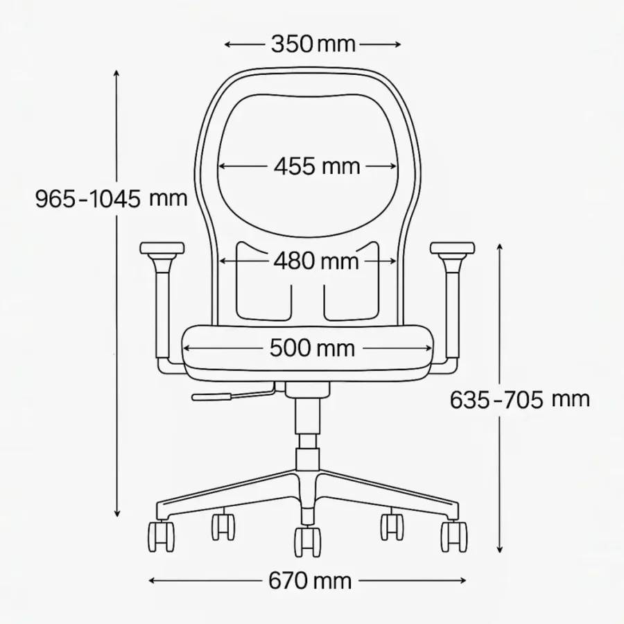Vista de detalle de Silla Ejecutiva Petra, mueble para oficina en Chile.