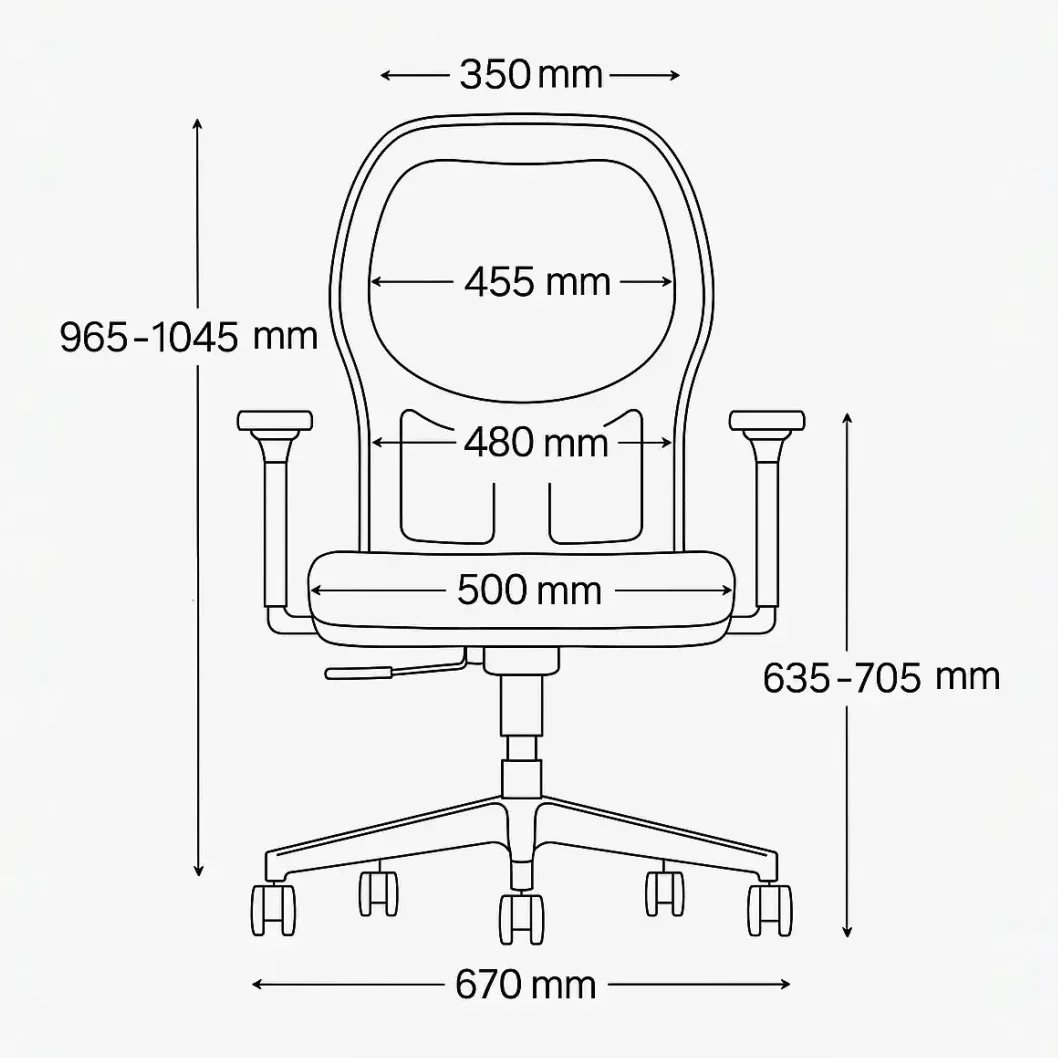 Vista de detalle de Silla Ejecutiva Petra, mueble para oficina en Chile.