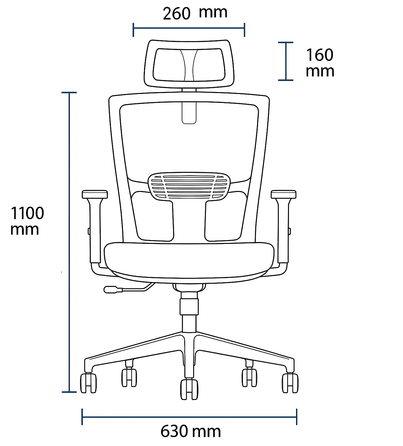 Vista de detalle de Silla Ejecutiva Khaus 2.0 New Slider, mueble para oficina en Chile.