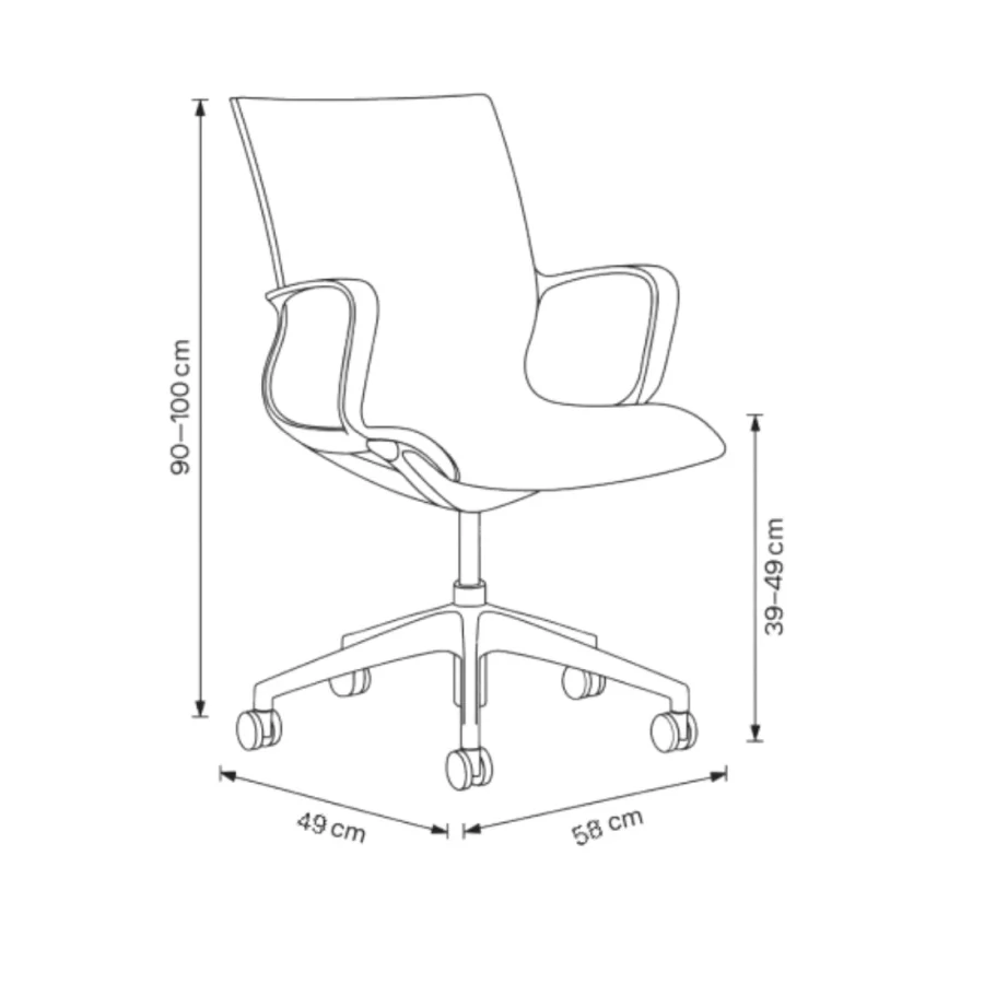 Vista de detalle de Silla de Reunión Nilo, mueble para oficina en Chile.
