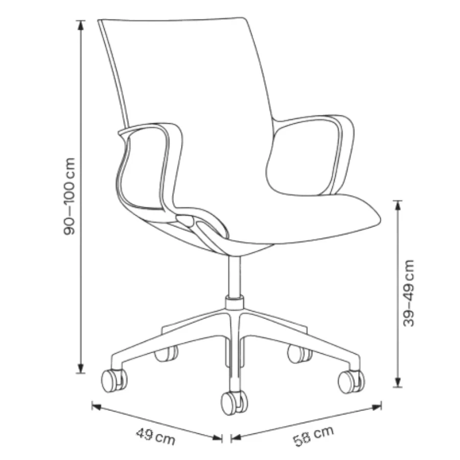 Vista de detalle de Silla de Reunión Nilo, mueble para oficina en Chile.