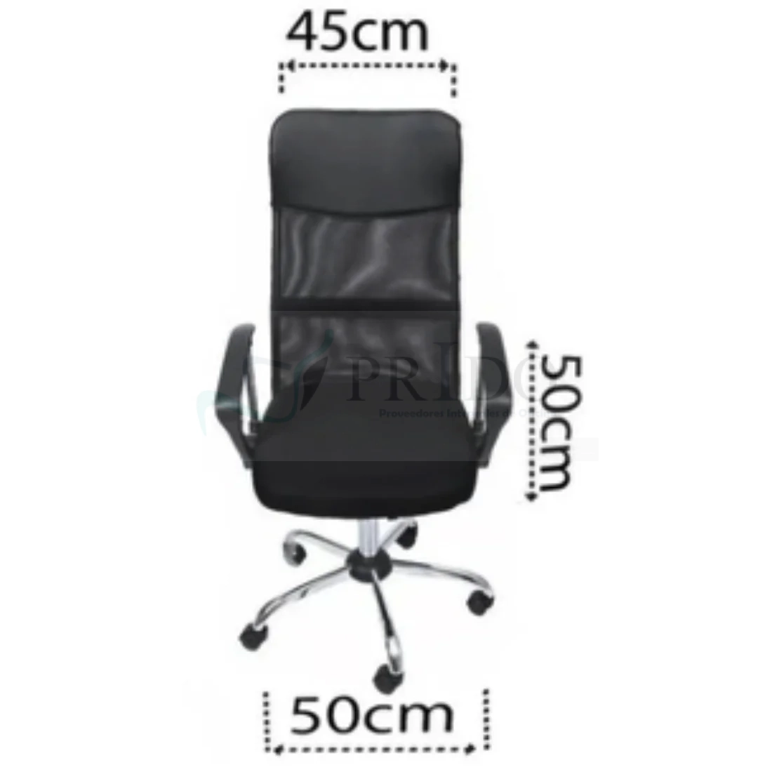 Diagrama frontal silla Beethoven: ancho total 65 cm; ancho asiento 47 cm; altura asiento 46 cm.